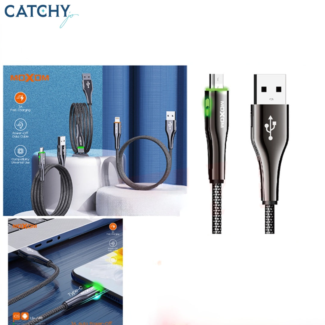 Moxom LX-CB803 USB Data Cable (1.2M) | USB To Micro | USB To Type-C | USB To Lighting Moxom LX-CB803 USB Data Cable (1.2M) | USB To Micro | USB To Type-C | USB To Lighting