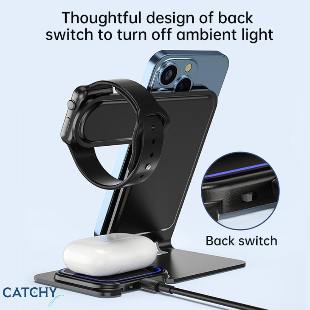 3 in 1 Aluminum Wireless Charging Station