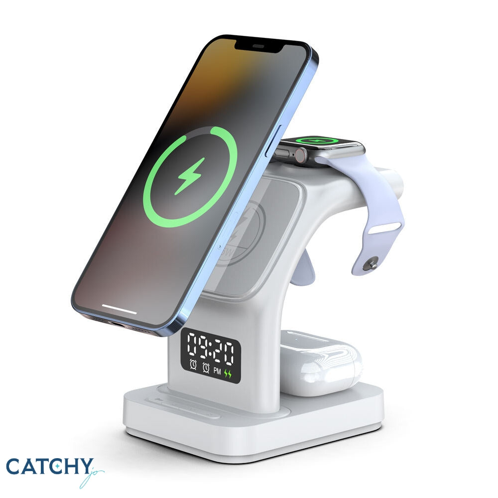 3 in 1 Fast Charger Stand With Digital Alarm