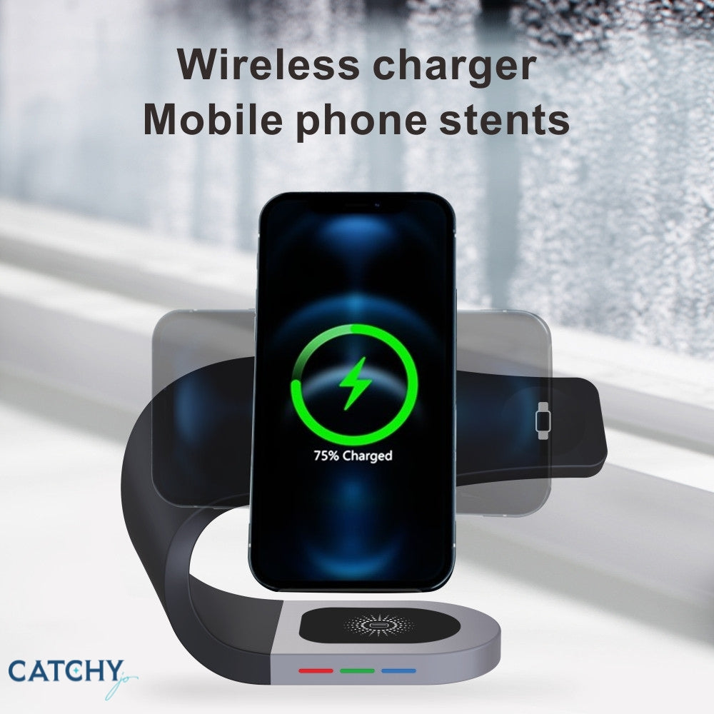 3 in 1 Fast Wireless Charging Stand Wrapped Design