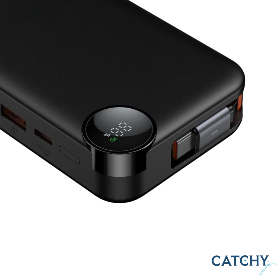 MCDODO MC-3870 Built-In Retractable Cable Digital Display Power Bank 10000mAh (30W)