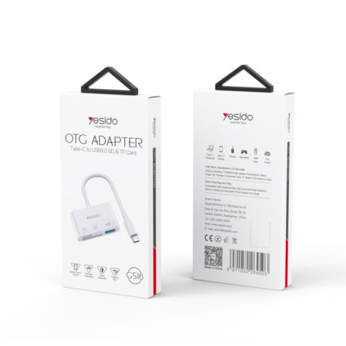 YESIDO GS16 Type-C To USB Quick Charge Adapter