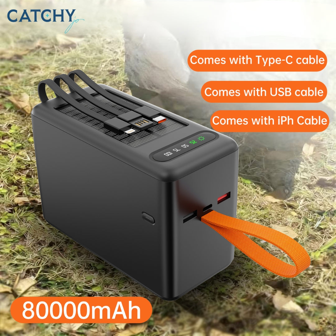 Aspor A377 6-Port Output Outdoor Solar Power Bank (80000mAh)