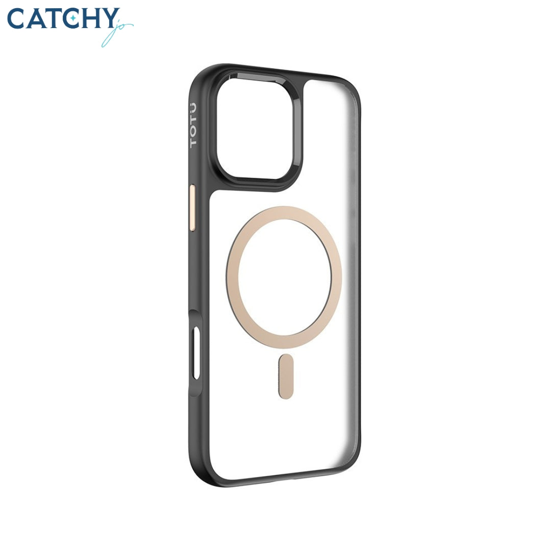 TOTU PC-7 iPhone 16 غطاء مغناطيسي بتصميم الدرع الذهبي