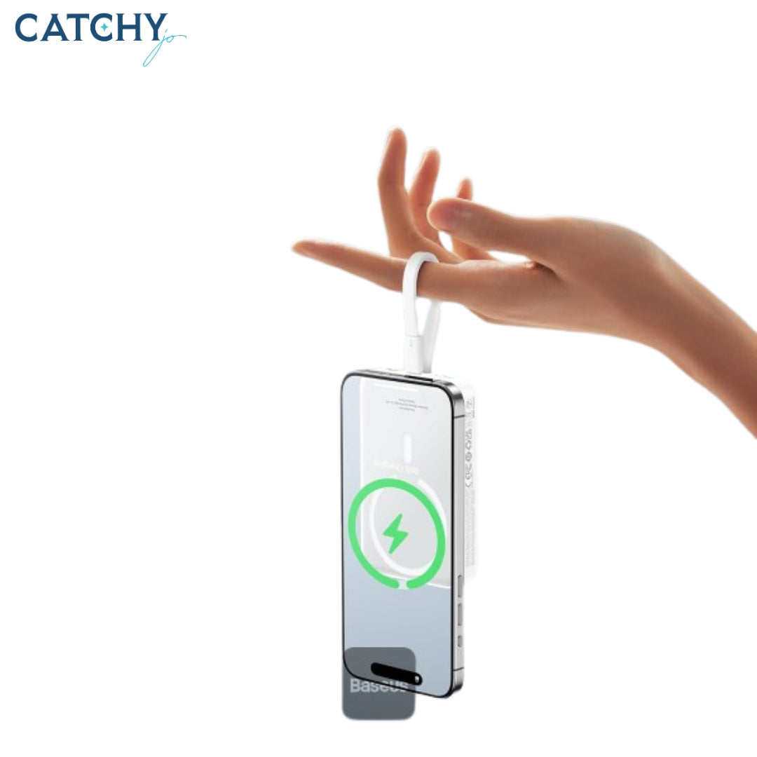 Baseus Wireless Fast Charge Power Bank With  Built-In Type-C Cable (10000mAh)