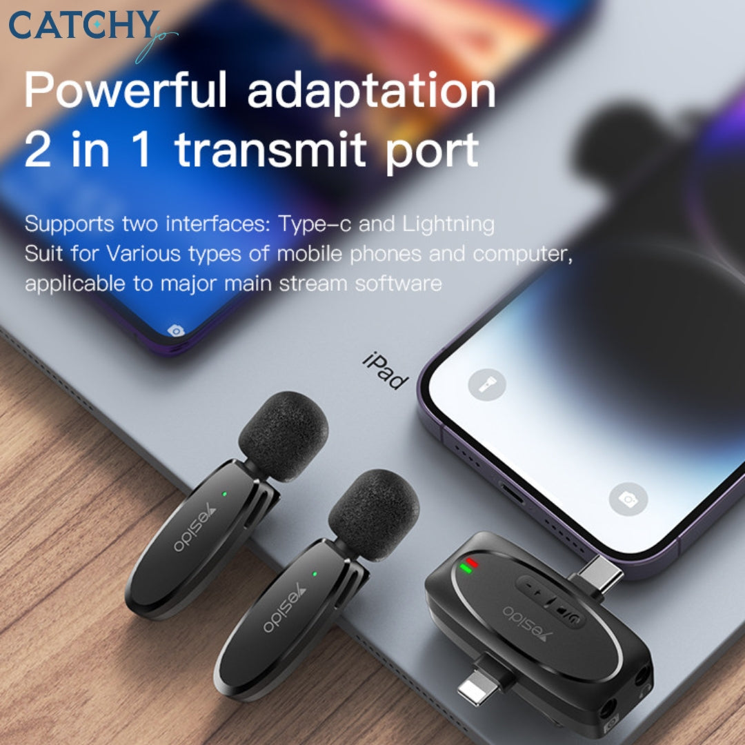 YESIDO KR15 3 in 1 Design Double Wireless Microphone YESIDO KR15 3 in 1 Design Double Wireless Microphone