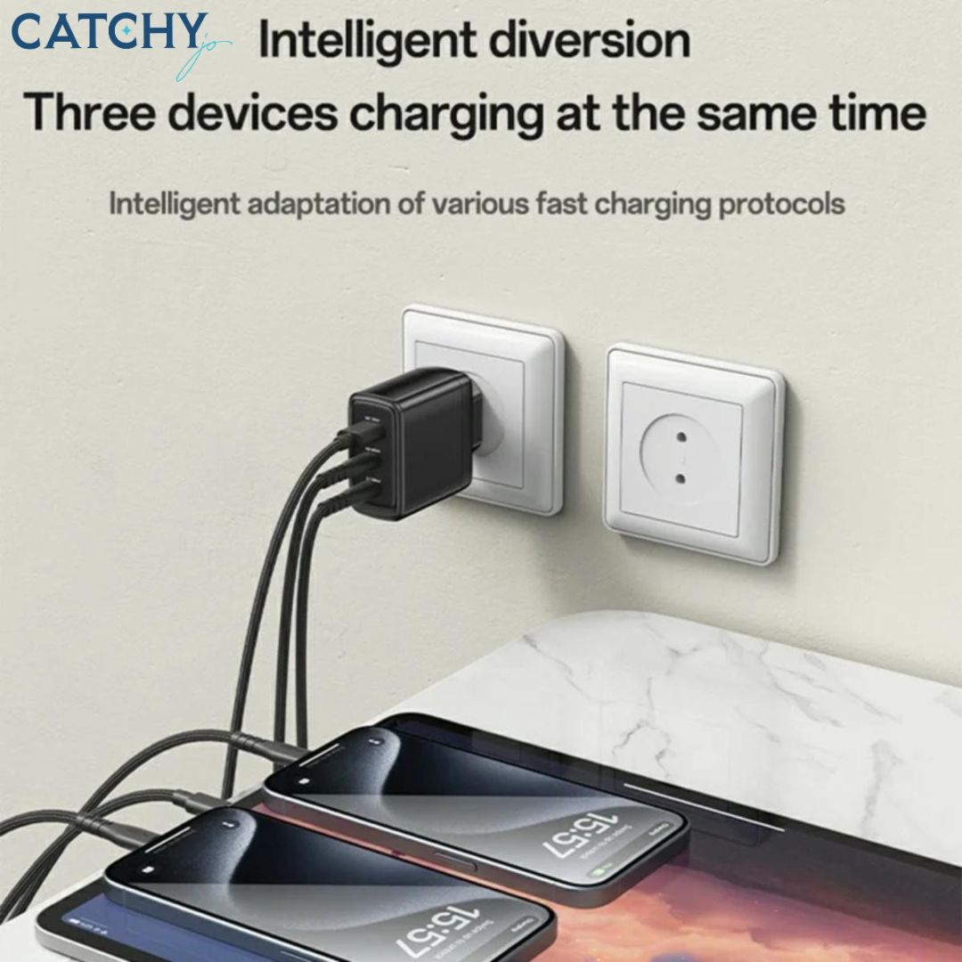 YESIDO YC144C GaN 3-Port Fast Charger (65W)