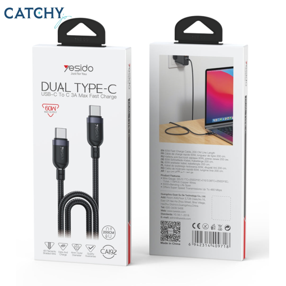 YESIDO CA192 Type-C To Type-C (60W)