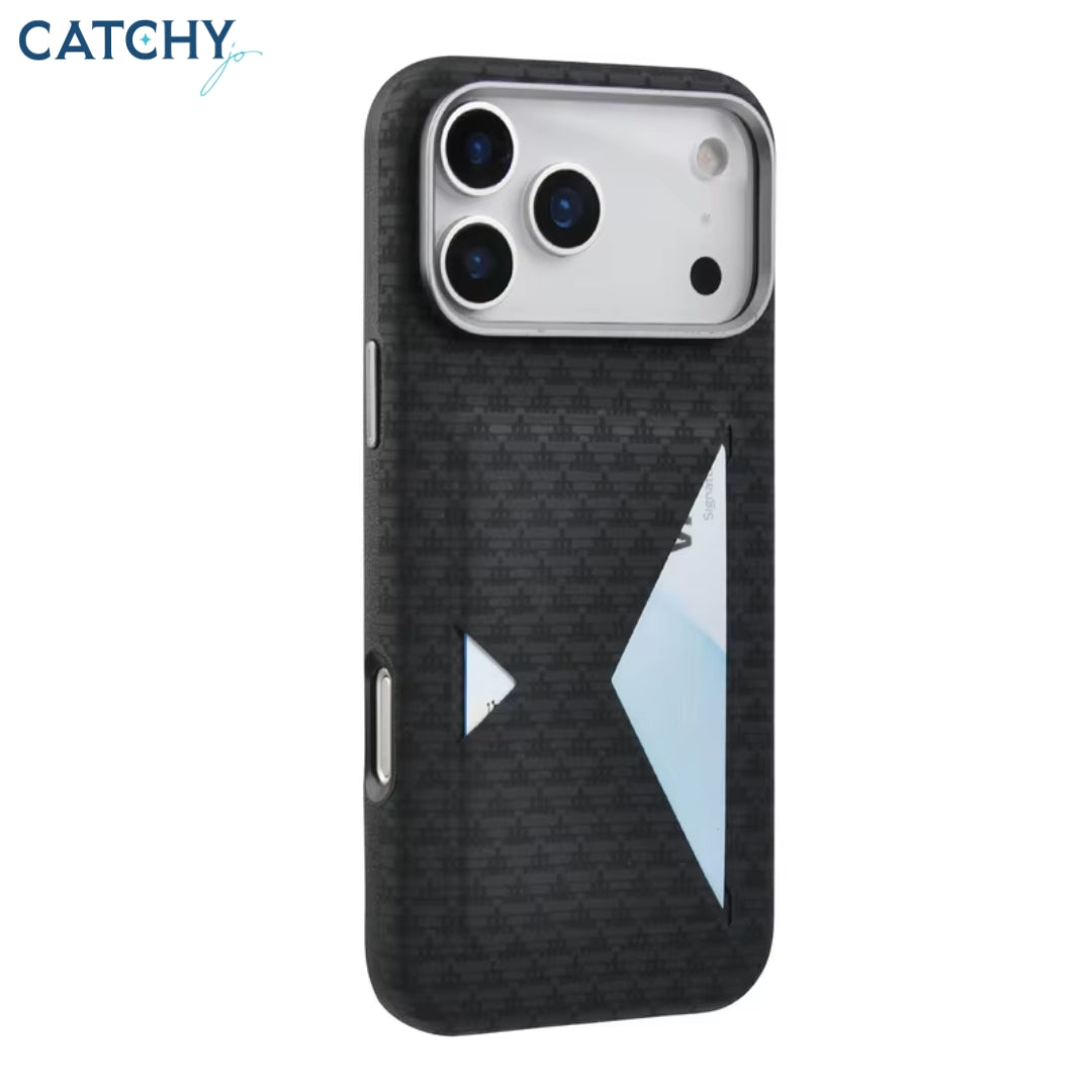 غطاء جلدي لـ iPhone بفتحة بطاقة، مقاوم للصدمات ومغناطيسي