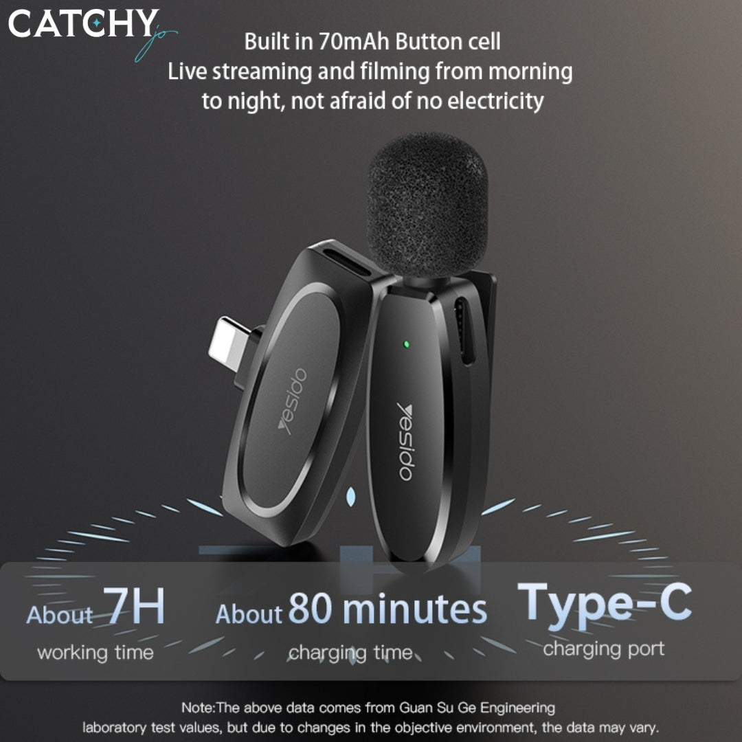 YESIDO KR12 Lightning Wireless Lavalier Microphone