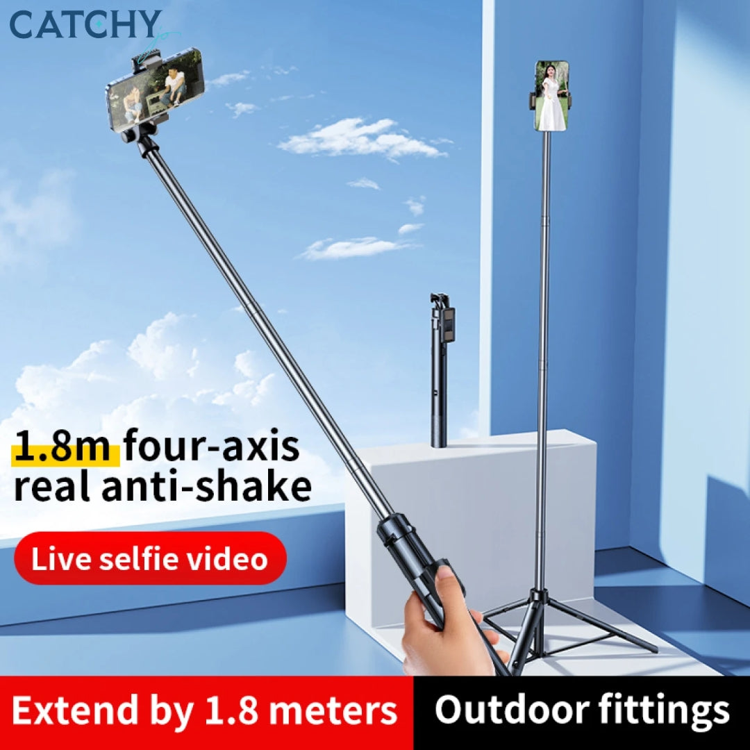 RTAKO H18L PRO Ultra-Wide Angle Selfie Stick With Bluetooth Remote (1.8M)