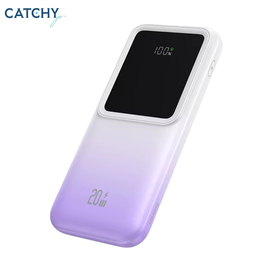 USAMS US-CD193 بنك طاقة رقمي بشاشة عرض ومنفذين مع كابلات 10000mAh