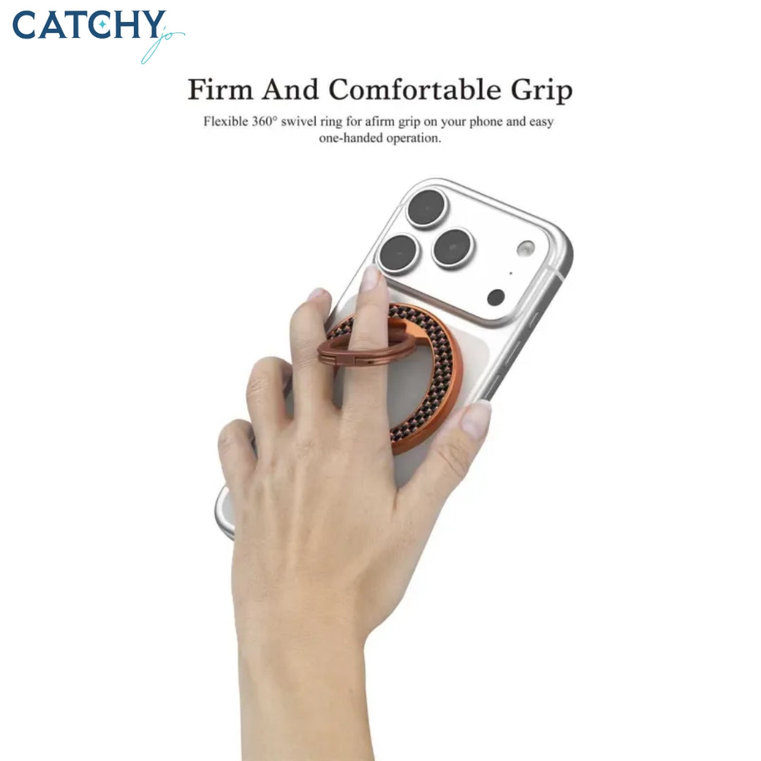 PULOKA 360° Magnetic Ring Holder With Flip-Up Carbon Effect Ring