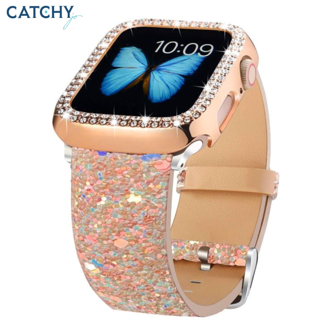 Apple Watch Sequin Leather Band | Red | White | Purple | Pink | 42mm | 44mm | 45mm | 46mm (Series10) | 49mm Apple Watch Sequin Leather Band | Red | White | Purple | Pink | 42mm | 44mm | 45mm | 46mm (Series10) | 49mm