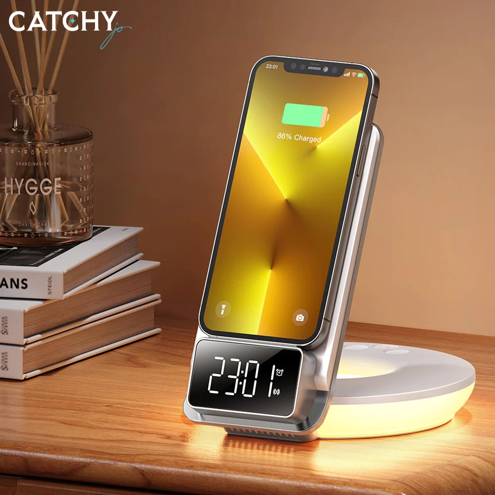 MCDODO CH-1610 4 in 1 Desktop Wireless Charger with Alarm & Night Lamp