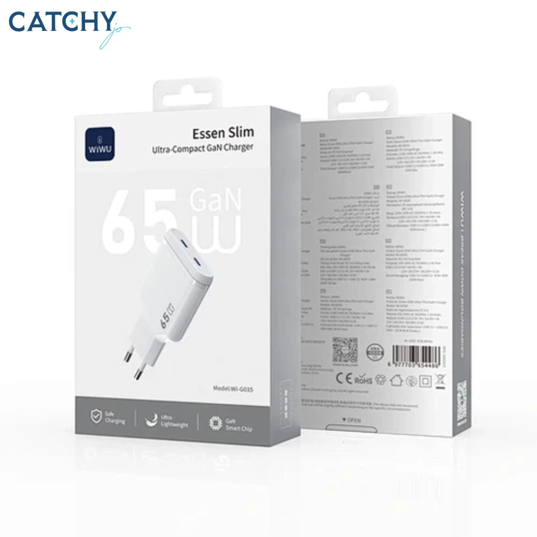 WiWU Wi-G035 Essen Slim Ultra Compact GaN Charger (65W)