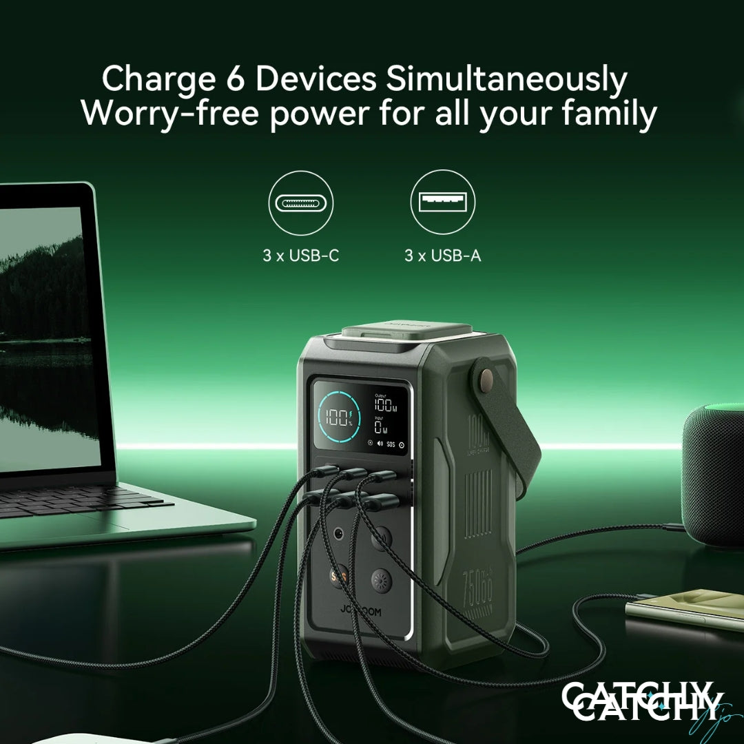 JOYROOM JR-PBF10  Power Bank With Retractable Light (75000mAh)