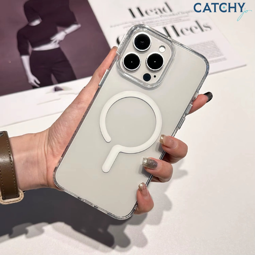 غطاء iPhone مغناطيسي صلب من PC بلون كريستال