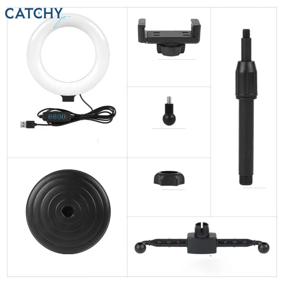 LED Ring Fill Light Lamp With Dual Phone Holders