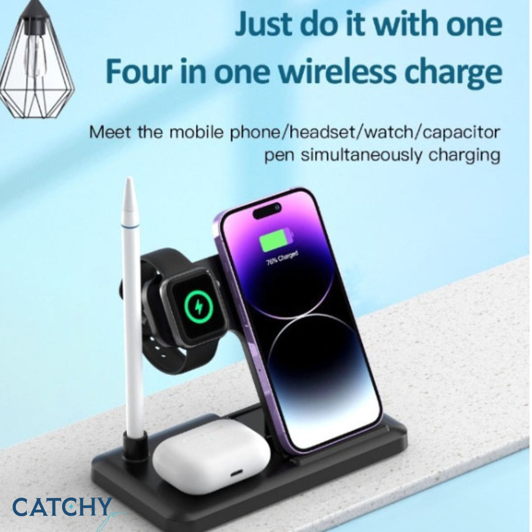 XO (WX033) 4 in 1 Wireless Charger (Qi Pad) (15W)