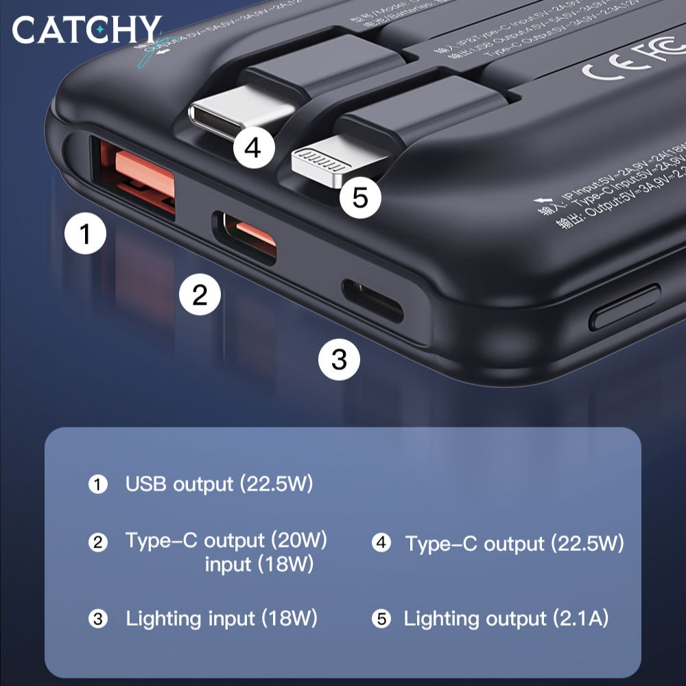 TOTU CPBL-09 Double Wire Fast Charger Power Bank 10000mAh