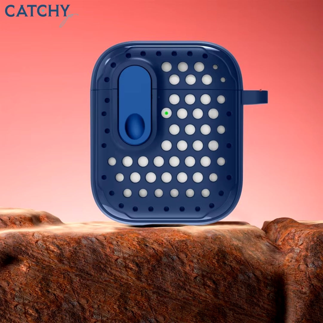 غطاء سيليكون لطيف لسماعات AirPods بتصميم فتحات