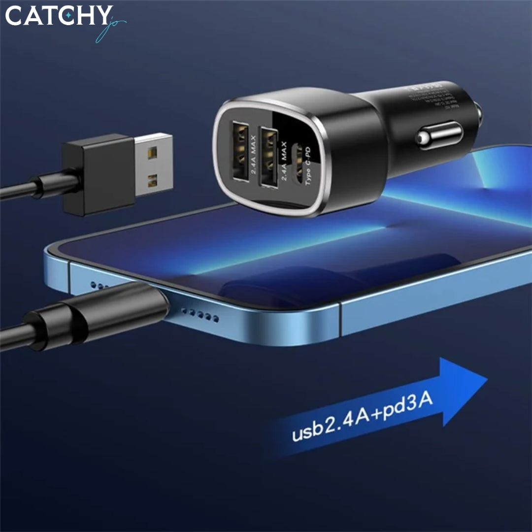 YESIDO Y47 3 Ports Fast Car Charger (49W)