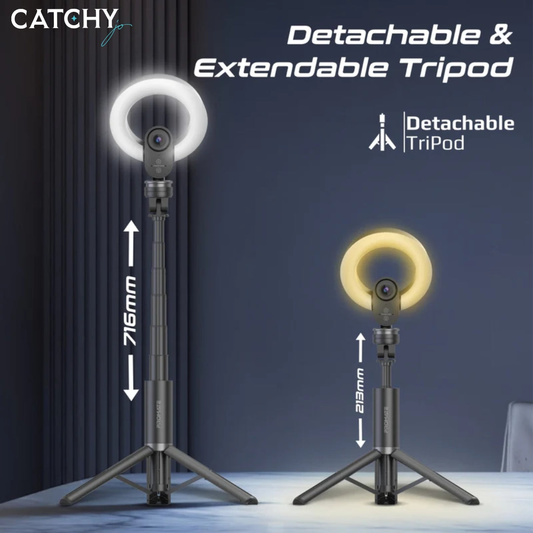 PROMATE VistaCam 2K Ultra-HD Webcam With Built-in Mic & Ring Light