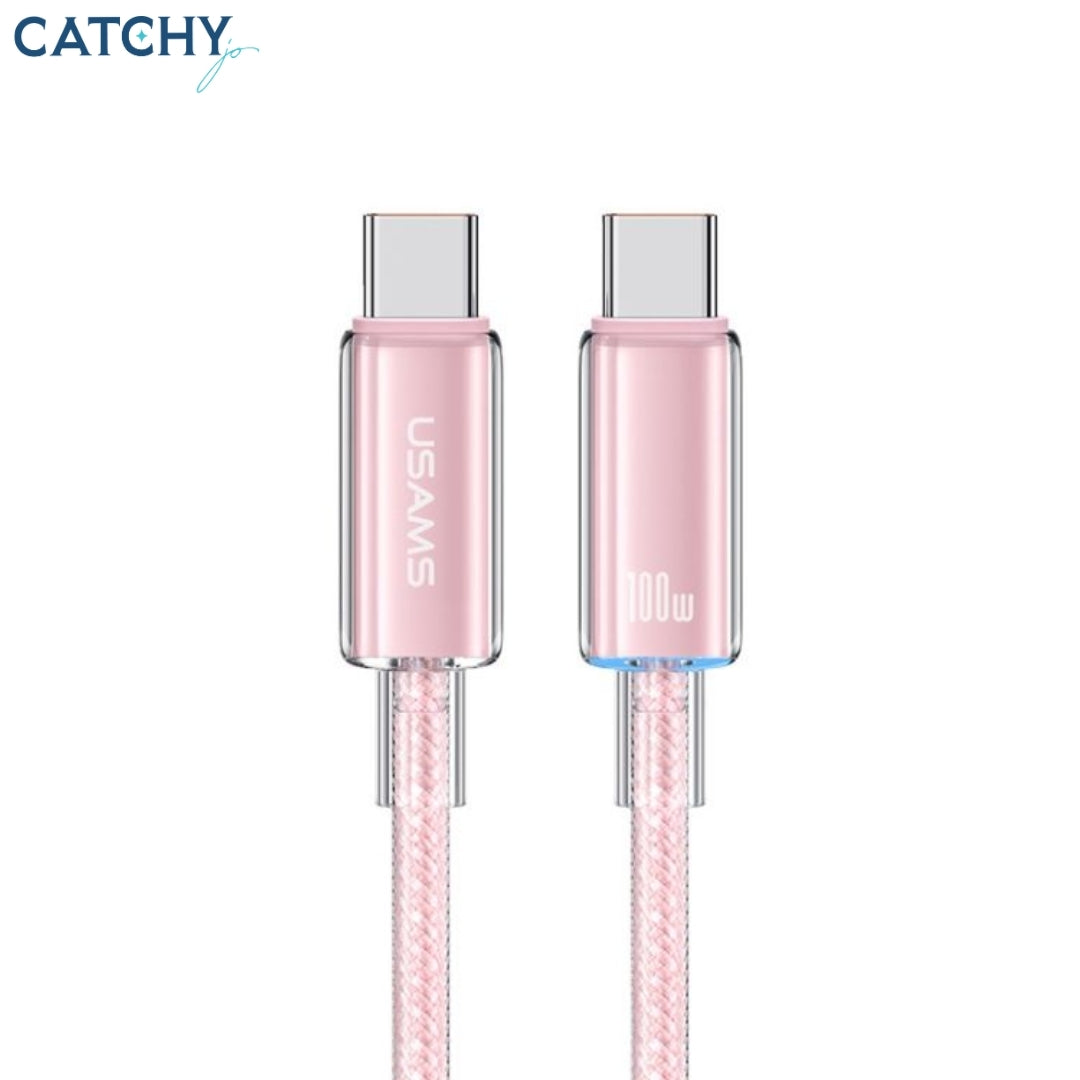 USAMS SJ660 Type-C To Type-C Fast Charging Transparent Data Cable (100W)