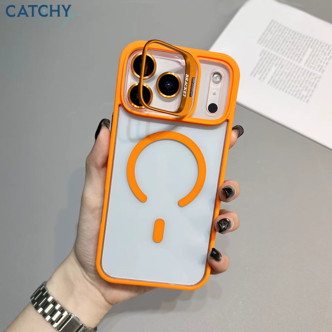 iPhone Metal Lens Bracket Magnetic Clear Case