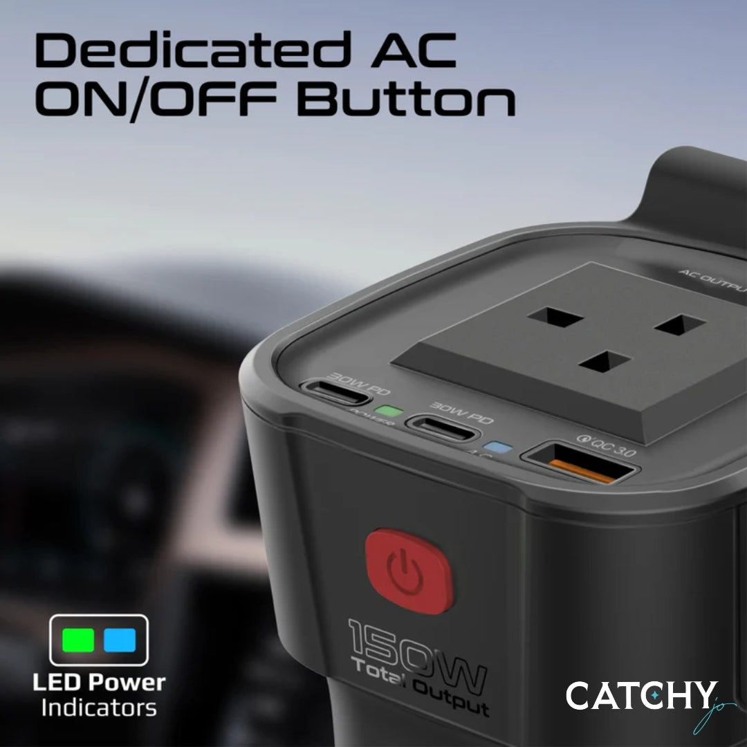 PROMATE Inverto-150W Multi-Port DC To AC Power Inverter