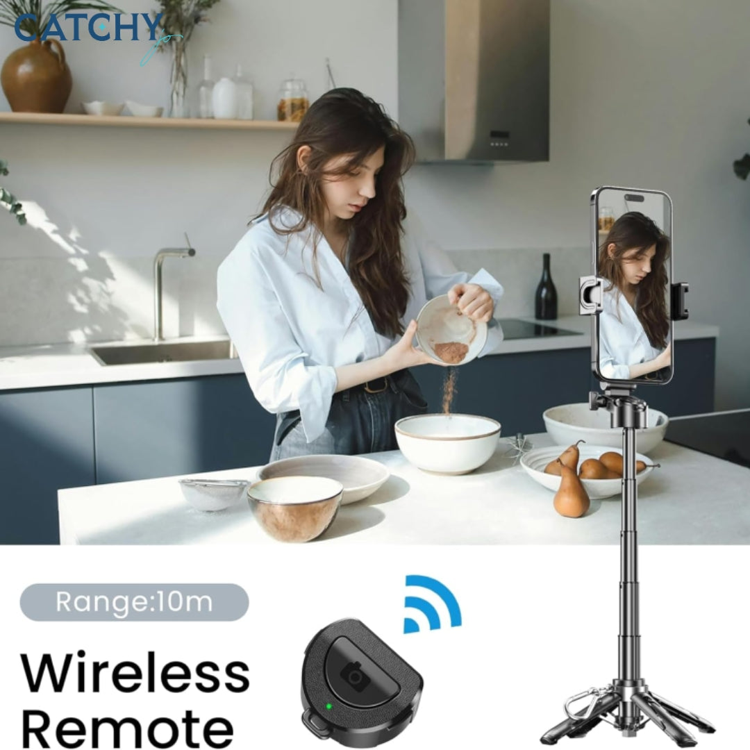 JMARY MT-18 Mini Selfie Stick With Bluetooth Remote | Black | White JMARY MT-18 Mini Selfie Stick With Bluetooth Remote | Black | White