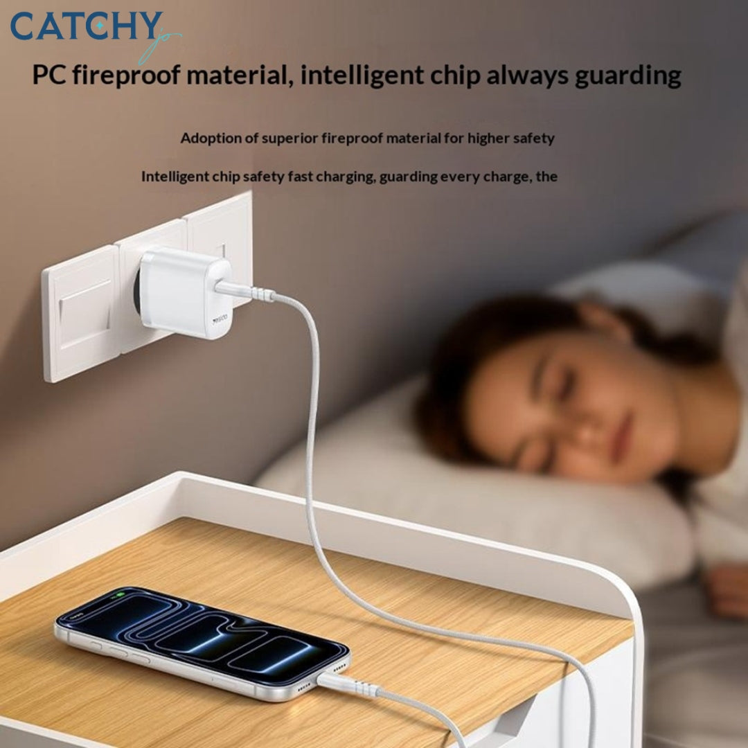 YESIDO YC105 Fast Charging Adapter Wall Charger With Type-C Cable (20W)
