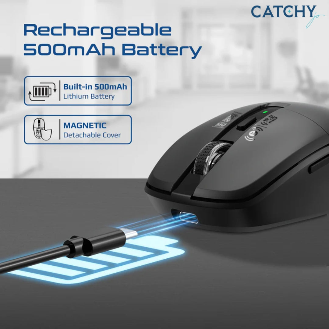 PROMATE Flixi Dual Mode Wireless Mouse With Rechargeable Battery