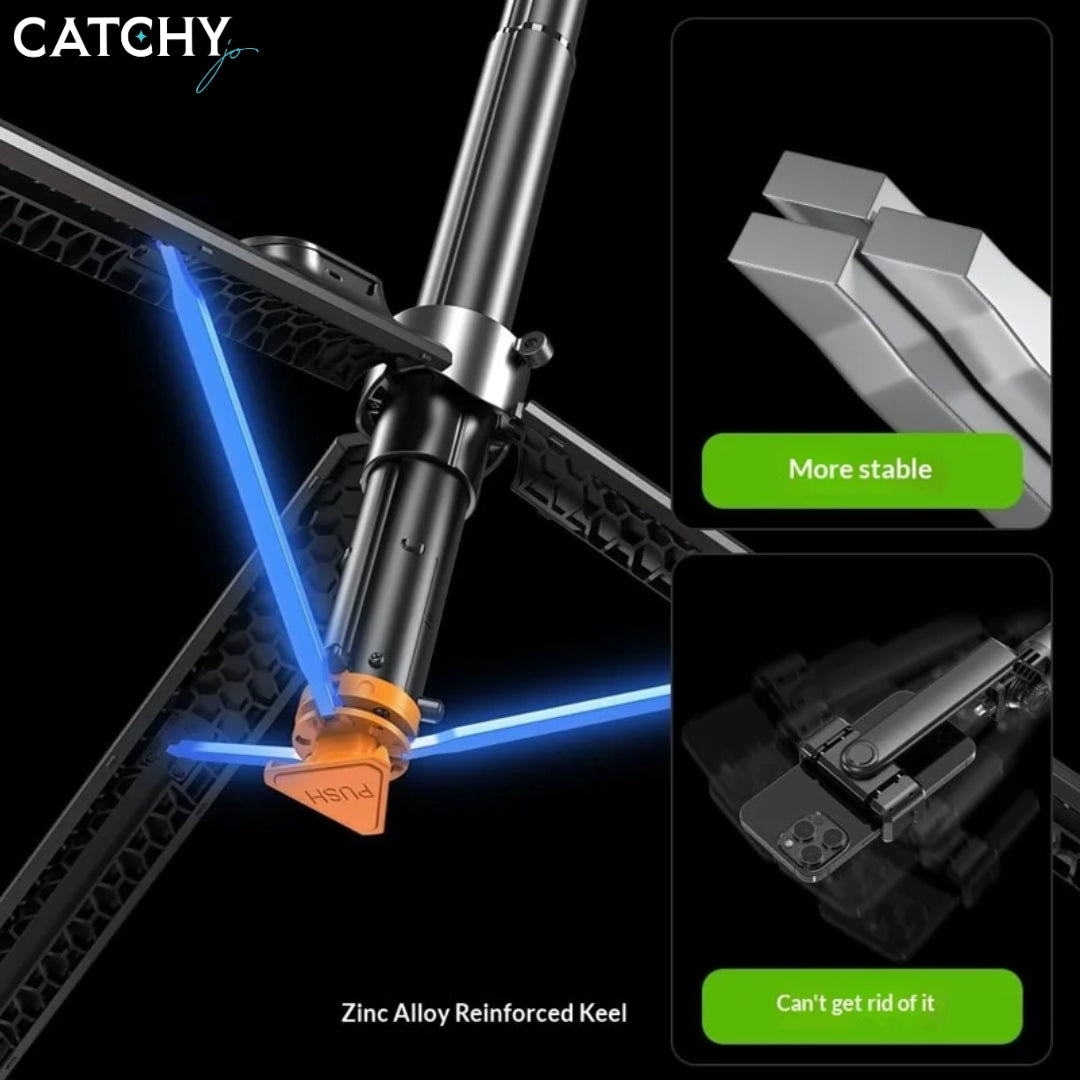 P61 Stretchable Selfie Stick With K-Style Fill Light