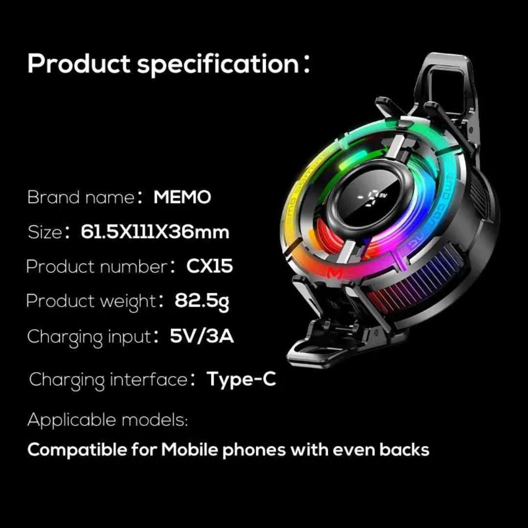 MEMO CX15 RGB Mobile Phone Cooler With Digital Display