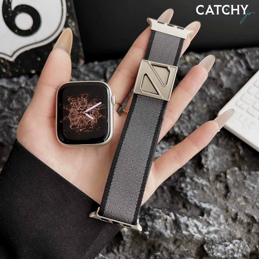 سوار رياضي مرن من النايلون قابل للتعديل لـ Apple Watch