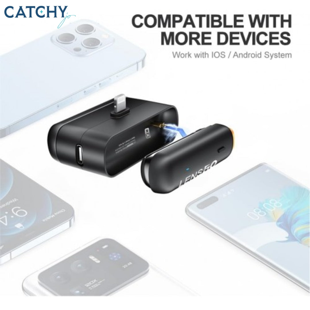 LENSGO 518C Mini Wireless Lavalier Microphone | Type-C | Lightning | Min For Camera LENSGO 518C Mini Wireless Lavalier Microphone | Type-C | Lightning | Min For Camera
