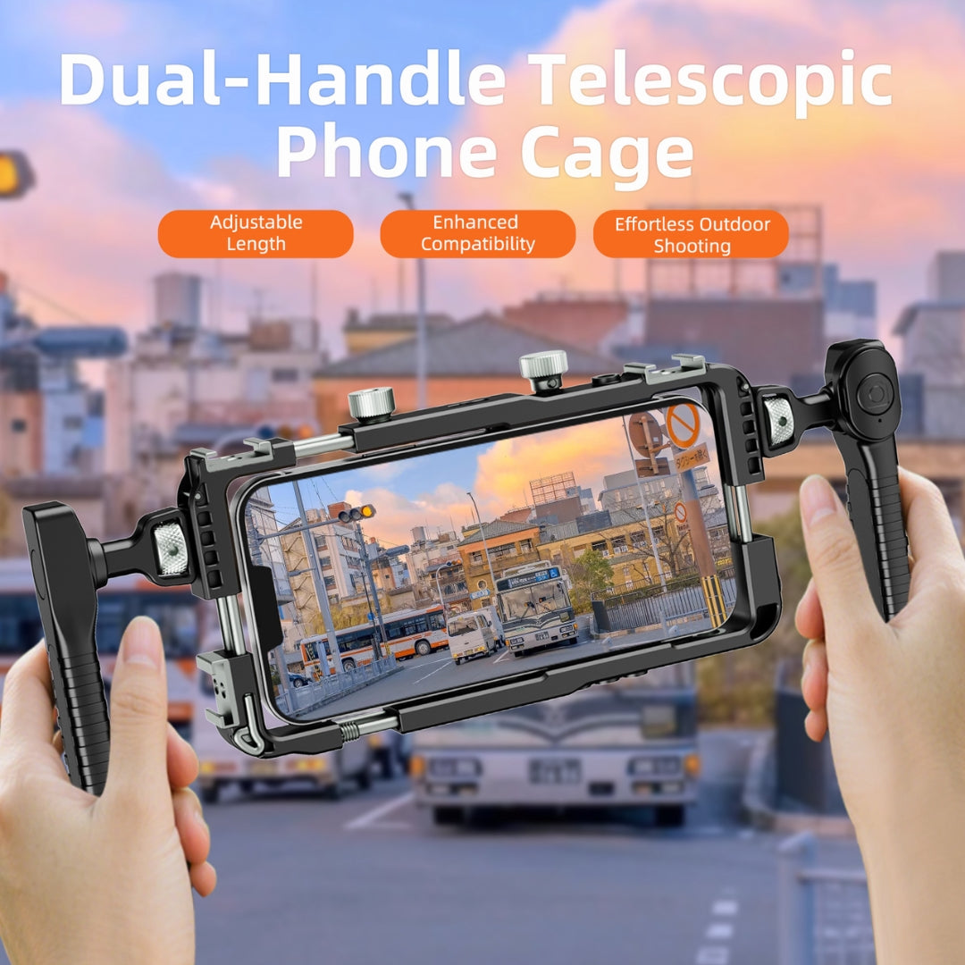 Universal Flexible Plastic Phone Video Rig With Handles Cage Stabilizer