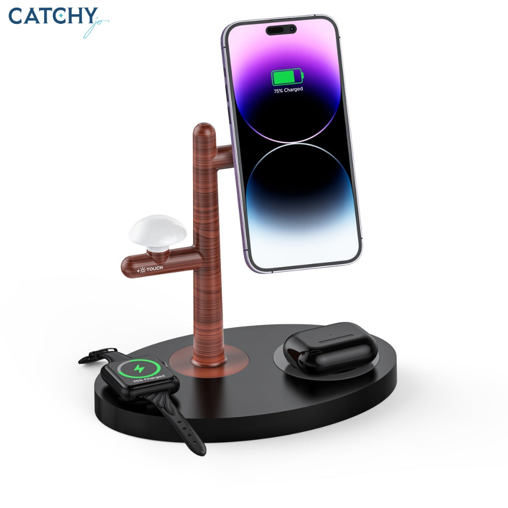 4 in 1 Wireless Classy Decor Station Magnetic Charger With Lamp