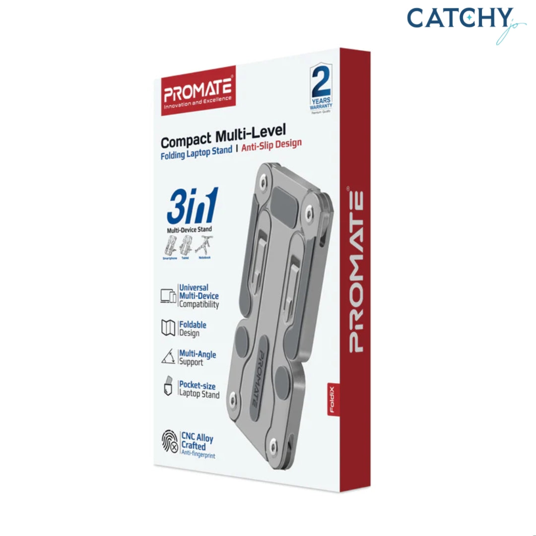 PROMATE FoldiX حامل لابتوب مدمج قابل للطي ومتعدد المستويات