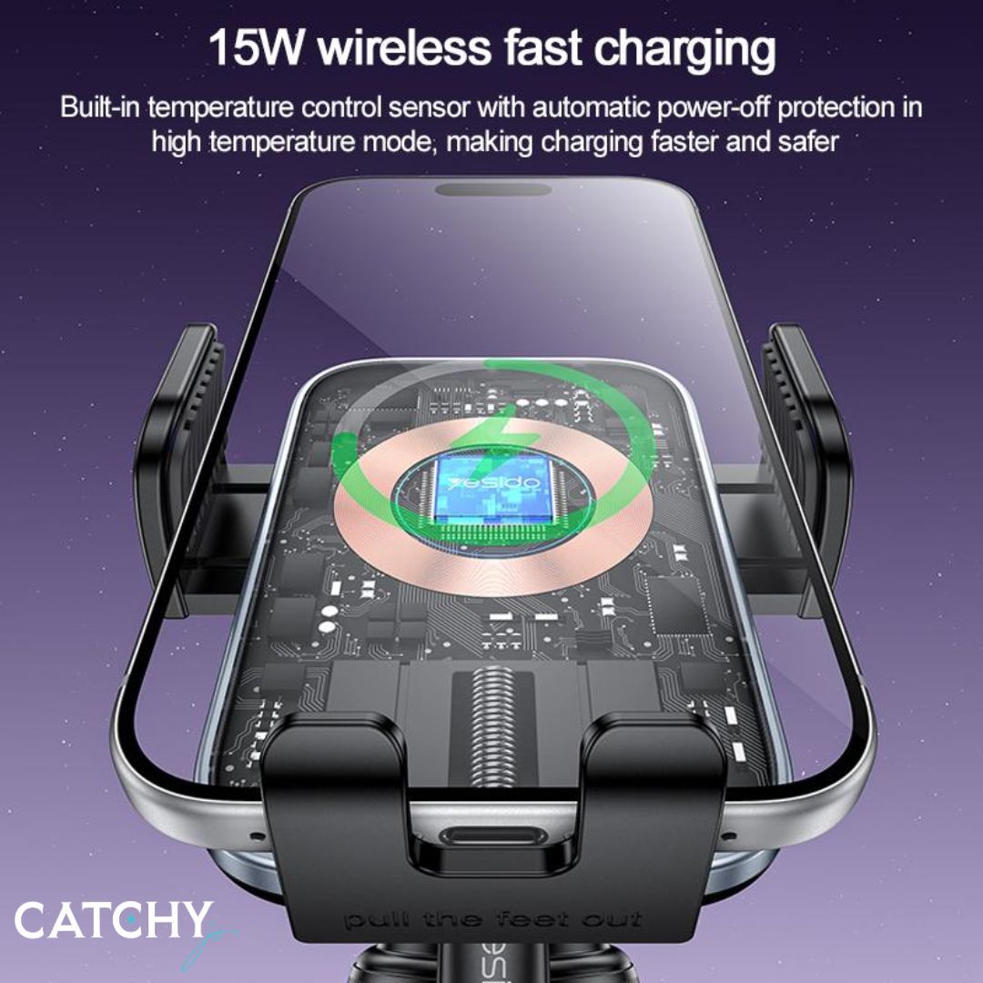 YESIDO C320 Wireless Fast Charging Car Phone Holder (15W)