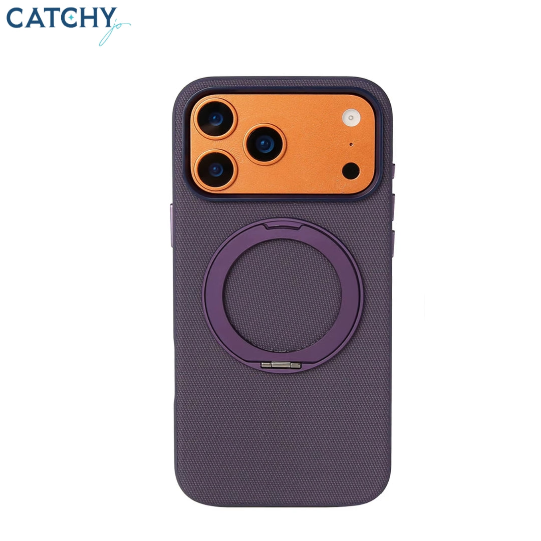 iPhone Fabric Leather Shockproof Magnetic 360 Ring Case