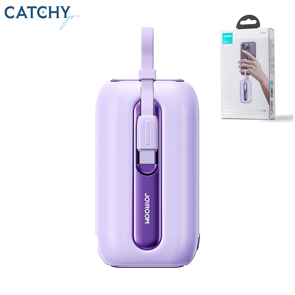 JOYROOM JR-L012 باور بانك ميني سعة 10K مع كابلين 22.5W (10000mAh)