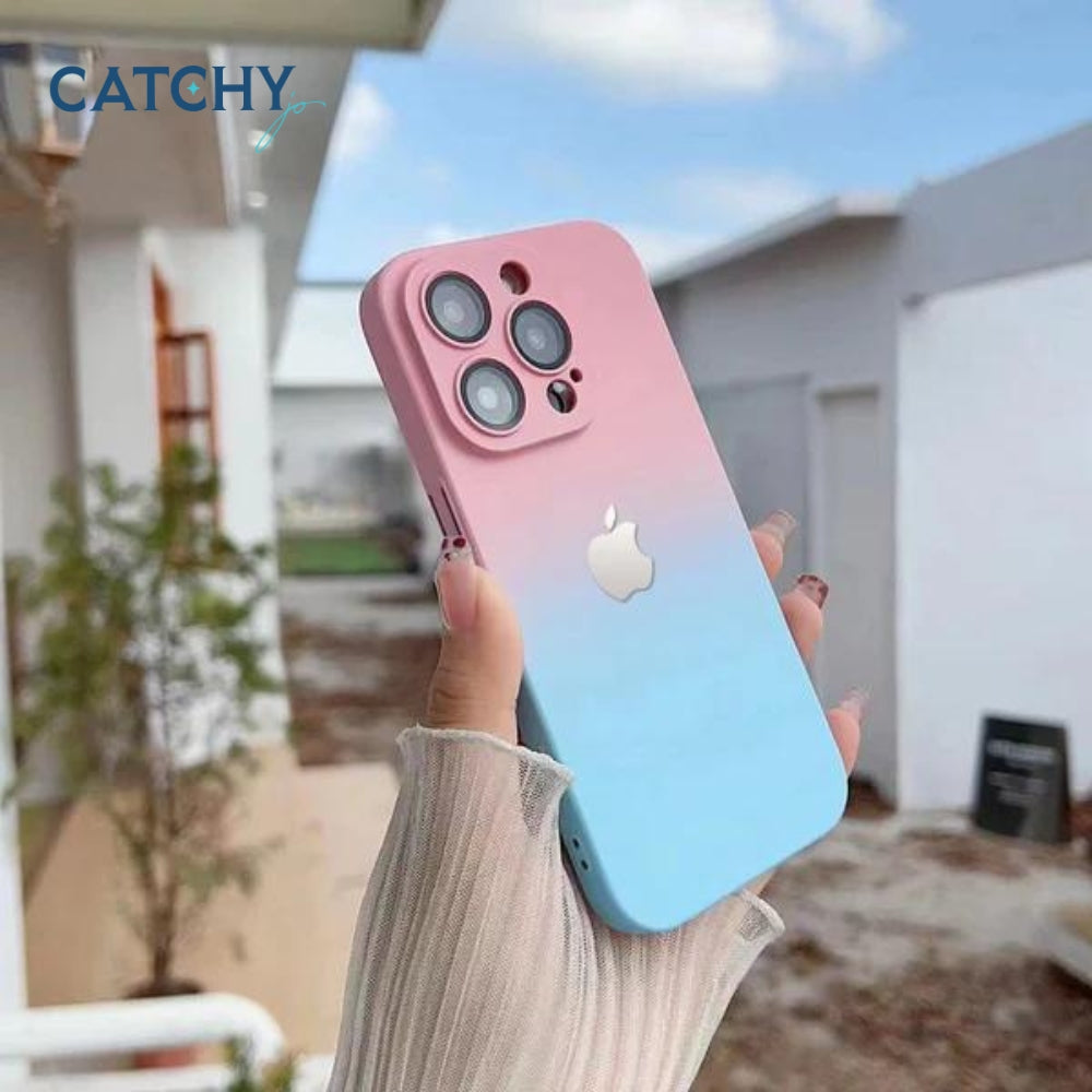 iPhone Gradient Frosted Case With Camera Protector