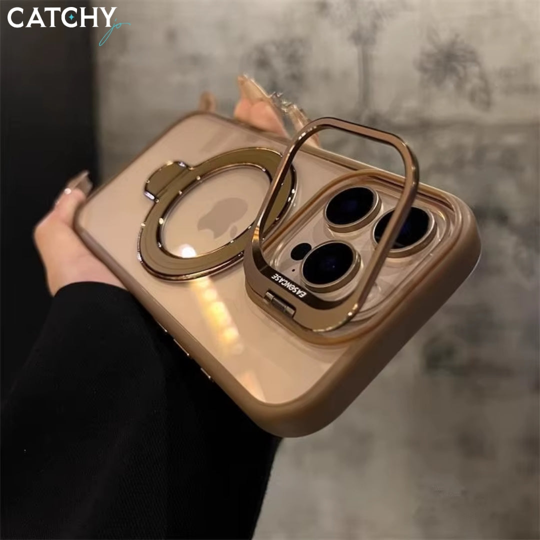 iPhone Fashion Hollow Lens Holder Magnetic Suction Case