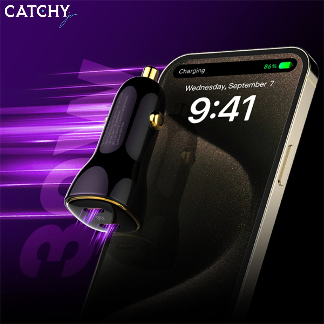 LDNIO C104 Dual PD Super Fast Car Charger (60W)