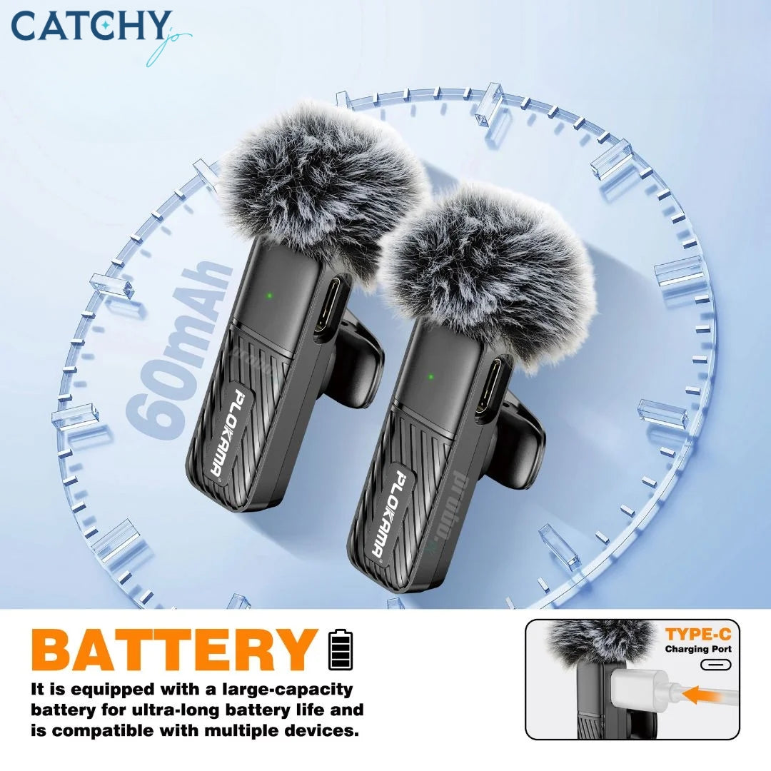 Plokama VM-20 Wireless Dual Lavalier Microphone for Android & iPhone