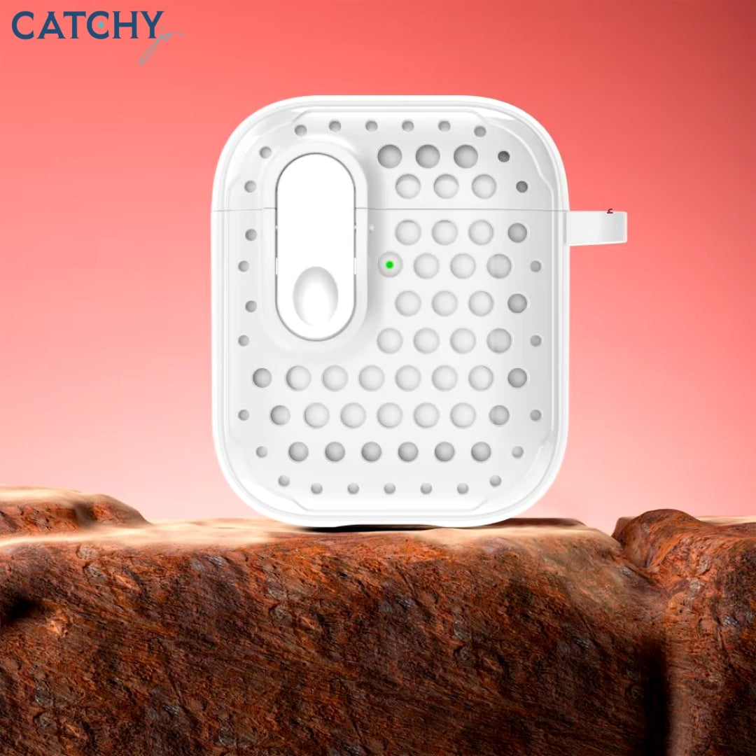 غطاء سيليكون لطيف لسماعات AirPods بتصميم فتحات
