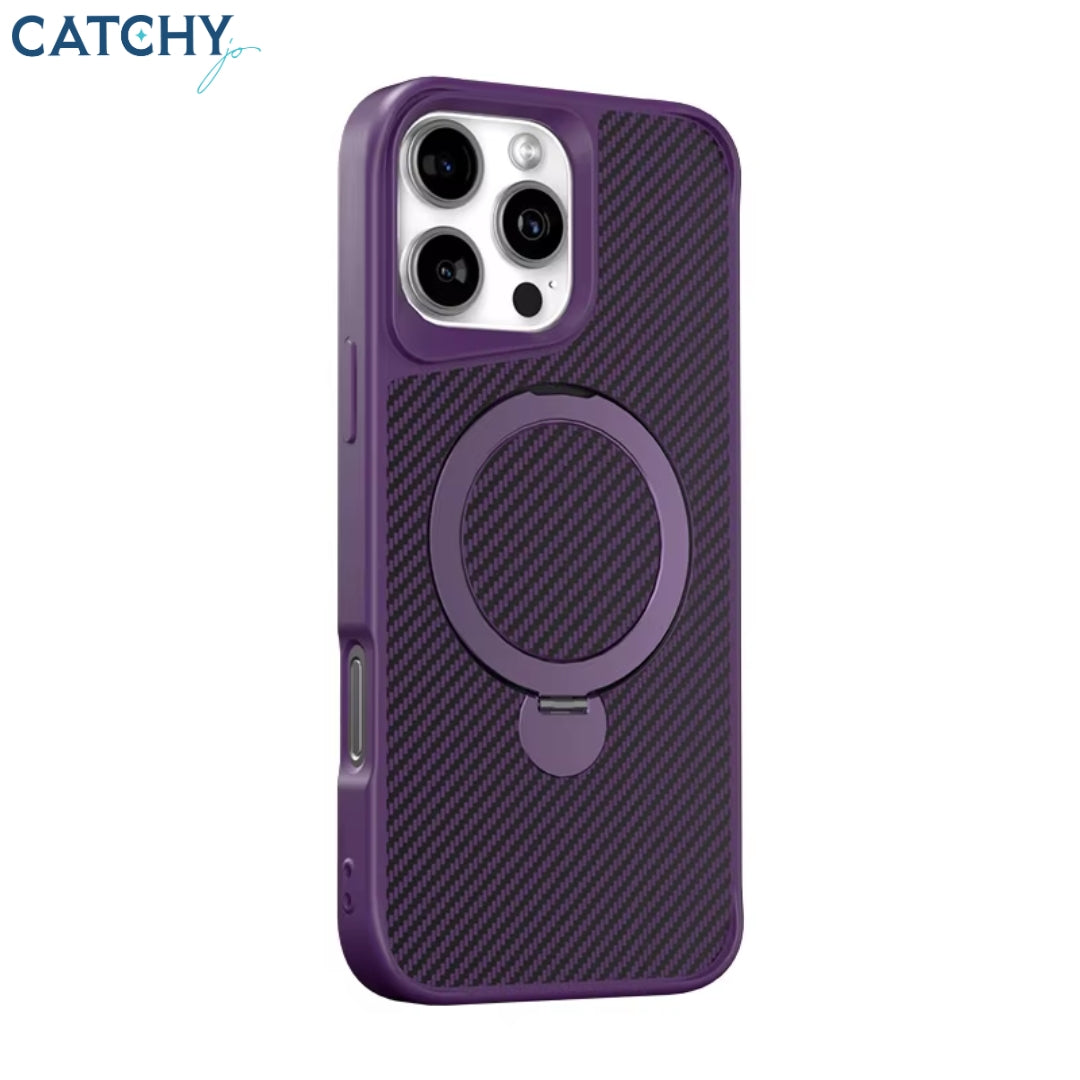 Premium Wireless Charging Metal Ring Stand Case